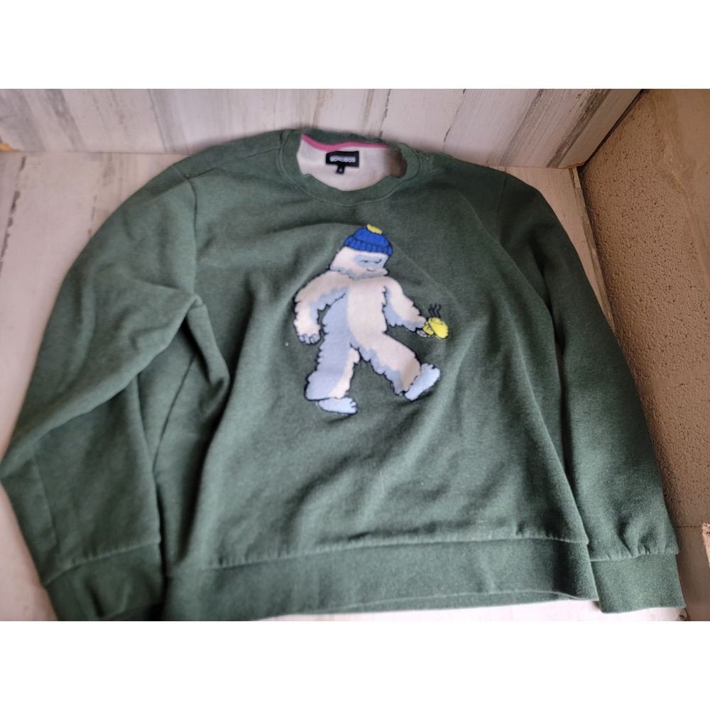 Bonobos yeti XL critter sweater unisex pullover green crew neck Xmas